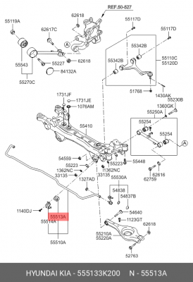 Hyundai NF (VIN) Втулка заднего стабилизатора 555133K200 HYUNDAI KIA