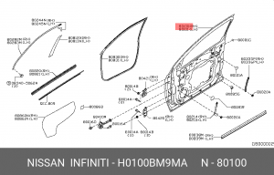 ДВЕРЬ ПЕРЕДНЯЯ ПРАВАЯ / DOOR ASSY-FRONT H0100-BM9MA NISSAN INFINITI
