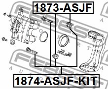 Mazda 3 13- BM-BN ремкомплект направляющих переднего суппорта 1874-ASJF-KIT FEBEST