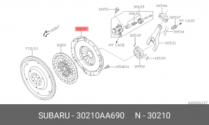 Subaru Forester SG 2.5T корзина сцепления 30210AA690 SUBARU