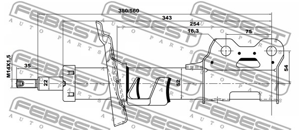 Opel MOKKA (13-) FL аммортизатор передний правый 18110-001FR FEBEST