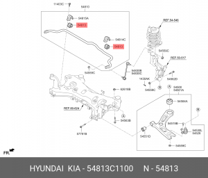 Hyundai Tucson 16- VIN/Kia Sportage 16- Втулка стабилизатора перед D=21 54813C1100 HYUNDAI KIA
