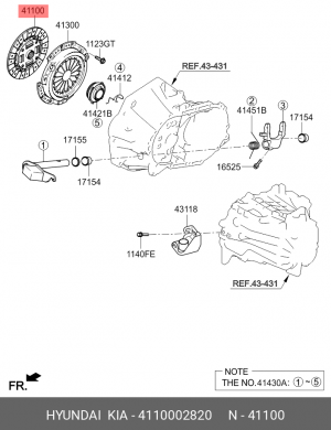 Kia Picanto 11- Диск Сцепления 4110002820 HYUNDAI KIA