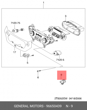 Датчик забортного воздуха 96650439 GENERAL MOTORS