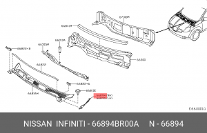 Nissan Qashqai Накладка переднего правого крыла 66894-BR00A NISSAN INFINITI