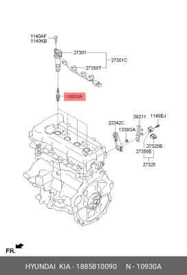 Hyundai Elantra 1.6 09-11/Solaris/Rio 12-/Ceed 1.6 09-12/i30 09-12/Carens 1.6 09 1885810090 HYUNDAI KIA