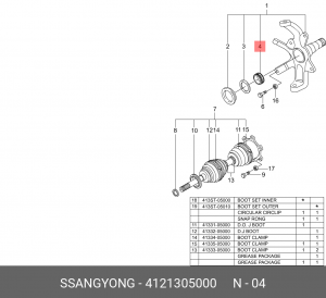 SS Rexton I/Tager/Korando/Musso Подшипник ступицы (игольчатый опорный для вала в 4121305000 SSANG YONG