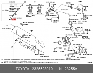 Toyota прокладка топливной форсунки нижнее 23255-28010 TOYOTA