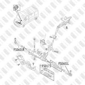 Renault Arkana Duster II, Kaptur 20-, Laguna II наконечник рулевой левый FS0601L FIXAR