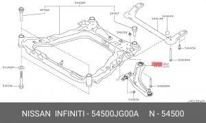 Nissan X-Trail T31, Qashqai рычаг перелний нижний правый 54500JG00A NISSAN INFINITI
