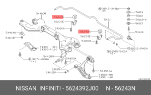 Nissan Primera P11 втулка переднего стабилизатора 56243-92J00 NISSAN INFINITI