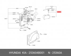 Hyundai Porter Бачок расширительный 253604B001 HYUNDAI KIA