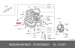Nissan Cefiro прокладка поддона АКПП 31397-80X01 NISSAN INFINITI