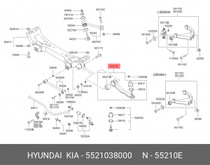 Hyundai Sonata Тагаз рычаг задний нижний поперечн. прав 5521038000 HYUNDAI KIA