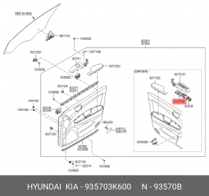 Hyundai NF Кнопки управления стеклоподъемниками 935703K600 HYUNDAI KIA