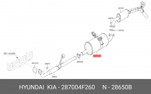Hyundai Porter II Глушитель основной 287004F260 HYUNDAI KIA