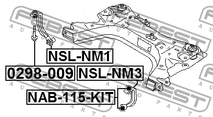 Nissan Note, Micra, TIIDA C11 2005- ТЯГА ПОДРАМНИКА ПЕРЕДНЯЯ правая NSL-NM1 FEBEST