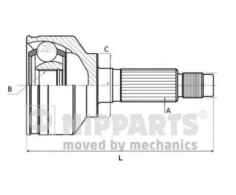 TOYOTA Yaris 05-> 1.0, 1.3 шрус наружный 20x26x55.6 N2822168 H B JAKOPARTS NIPPARTS