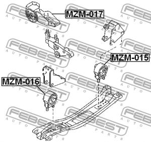 Mazda demio dw3/dw5 1998-2002 подушка задняя MZM-015 FEBEST
