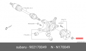 Гайка ступицы 902170049 SUBARU