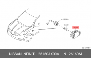 Nissan Qashqai повторитель поворота в переднем крыле 26160AX00A NISSAN INFINITI