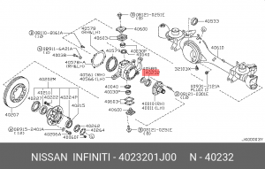 Nissan Patrol Y61 сальник переднего поворотного кулака наружный 4023201J00 NISSAN INFINITI
