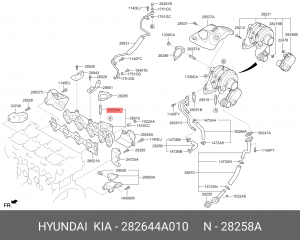 Hyundai шпилька турбины 282644A010 HYUNDAI KIA