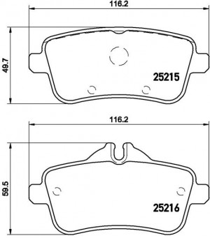 MB ML350 колодки тормозные задние дисковые P50100 BREMBO