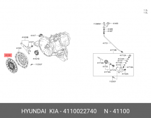 Hyundai Getz 04-10 (215мм) Диск сцепления VIN 4110022740 HYUNDAI KIA