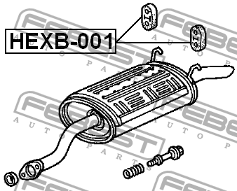 Honda Civic/CR-V/Jazz/ HR-V 1.4i-2.0i 97> крепление глушителя HEXB-001 FEBEST