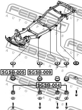 SS Rexton втулка рамы передняя SGSB-005 FEBEST