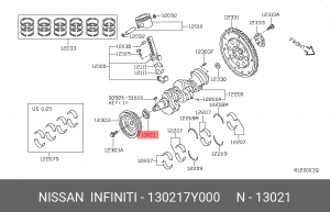 Nissan VQ35DE звездочка коленвала 13021-7Y000 NISSAN INFINITI