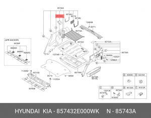 Hyundai Tucson Накладка багажника правая 857432E000WK HYUNDAI KIA