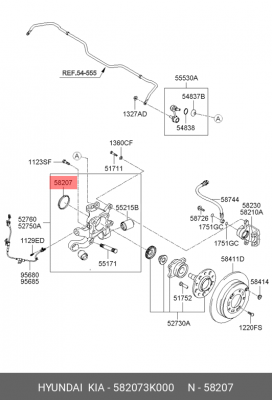 КОЖУХ ПОВОРОТНОГО КУЛАКА ПОДВЕСКИ 582073K000 HYUNDAI KIA