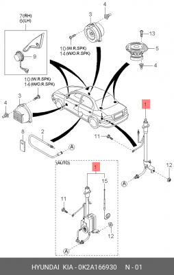 Kia Spectra  Антенна механика 0K2A166930 HYUNDAI KIA