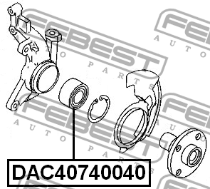 Mazda 323 89-, Premacy 99-04 подшипник передней ступицы 40*74*40 Haima 3 DAC40740040 FEBEST