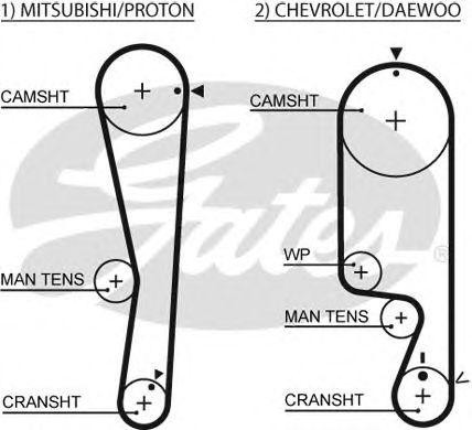 Mitsubishi 4G13, 4G18 109x25 ремень ГРМ 5535XS GATES