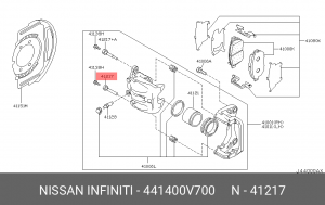 Nissan Pathfinder R51 направляющая суппорта переднего верхняя 44140-0V700 NISSAN INFINITI