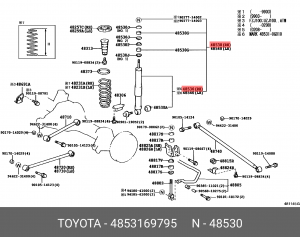 Toyota Land Cruiser 100 - Амортизатор задние 48531-69795 TOYOTA