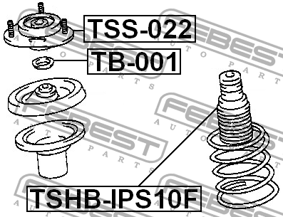 Toyota Picnic Пыльник+ отбойник переднего амортизатора TSHB-IPS10F FEBEST