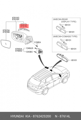 Hyundai ix35 повторитель поворота на зеркале правый 876242S200 HYUNDAI KIA