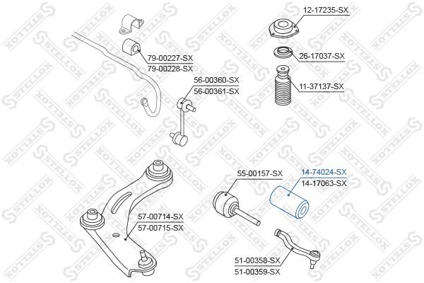 Nissan пыльник рулевой рейки правый 14-74024-SX STELLOX