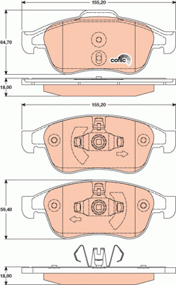 Колодки тормозные (Колодки тормозные RENAULT DUSTER 10-/FLUENCE 10-/MEGANE III 0 GDB1789 TRW