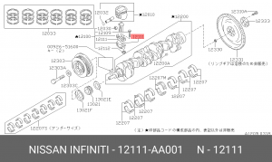 Nissan RB20DE вкладыши шатунные стд. 12111AA001 NISSAN INFINITI