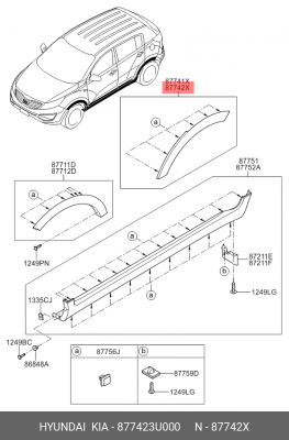 Kia Sportage 11 Накладка на крыло (расширитель) задняя правая 877423U000 HYUNDAI KIA