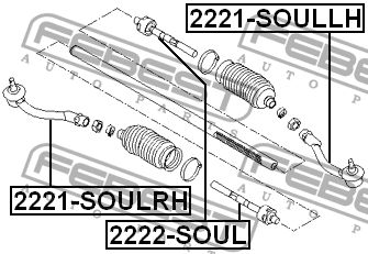 Kia Soul 08-12 тяга рулевая 2222-SOUL FEBEST
