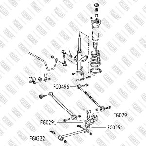 Toyota Camry 30, 40, 50 сайлентблок задней цапфы к поперечным рычагам FG0291 FIXAR