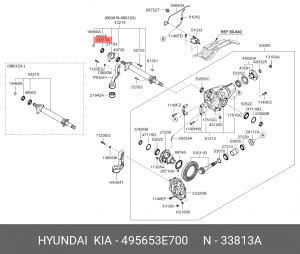 Kia Sorento 06-08 Сальник привода правый переднего моста 495653E700 HYUNDAI KIA