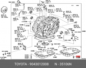 Toyota прокладка сливной пробки AКПП RAV4 2.5 90430-12008 TOYOTA