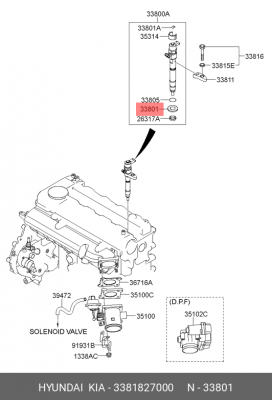 Kia Hyundai все дизеля 1,5-2,2 прокладка форсунки 3381827000 HYUNDAI KIA
